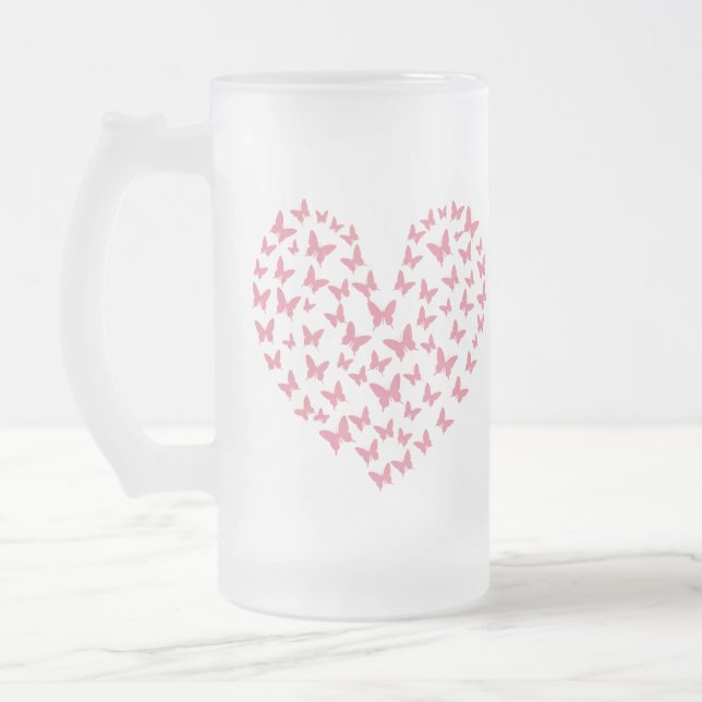 Taza De Cristal Esmerilado Heart of Capricious Butterflies (Izquierda)