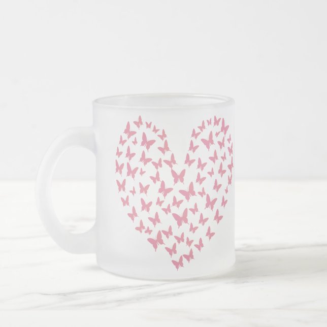 Taza De Cristal Esmerilado Heart of Capricious Butterflies (Izquierda)