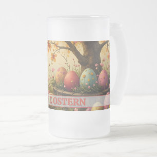 Taza De Cristal Esmerilado Hechizo de flores primaverales con esplendor de hu