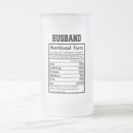 Taza De Cristal Esmerilado Hechos nutricionales del marido personalizado Mug 