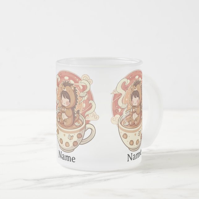 Taza De Cristal Esmerilado Hedgehog Heat Reveal Magic Coffee Mug (Anverso derecho)