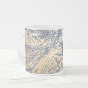 Taza De Cristal Esmerilado helado de invierno oro de plata de cristal