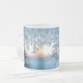 Taza De Cristal Esmerilado helado helado crujiente azul turquesa