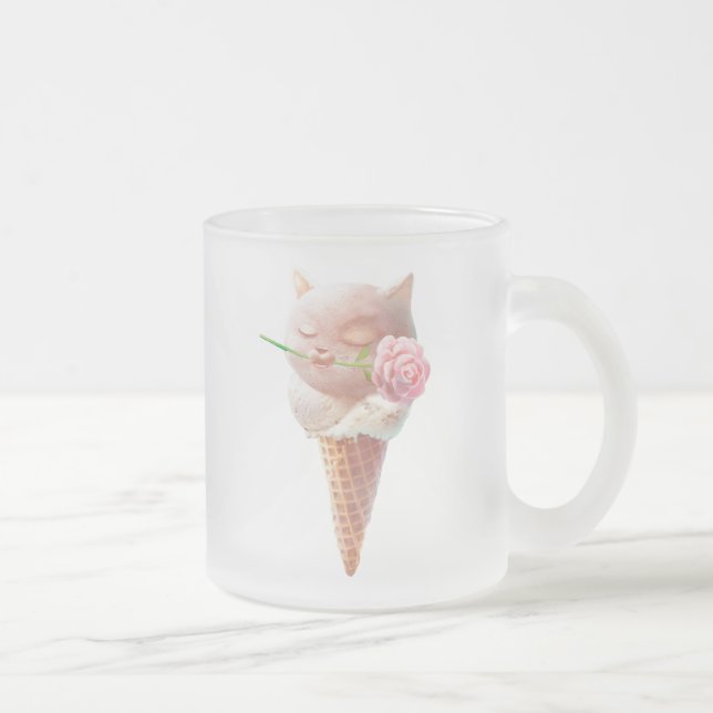 Taza De Cristal Esmerilado Helado Kitty - Rosy & Dreamy (Derecha)