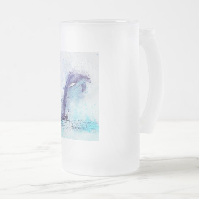 Taza De Cristal Esmerilado Helado, vidrio, stein, 16oz, personalizado, diseño (Anverso derecho)