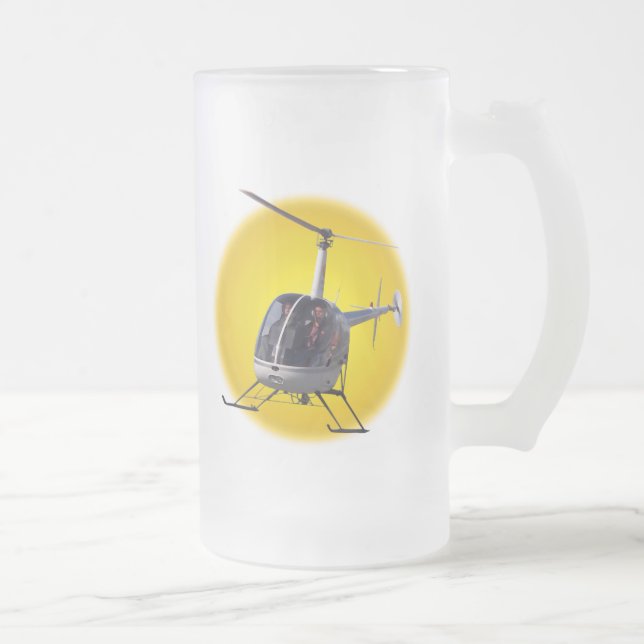 Taza De Cristal Esmerilado Helicopter Beer Glass Flying Chopper Mugs Steins (Derecha)