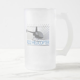 Taza De Cristal Esmerilado Helicóptero