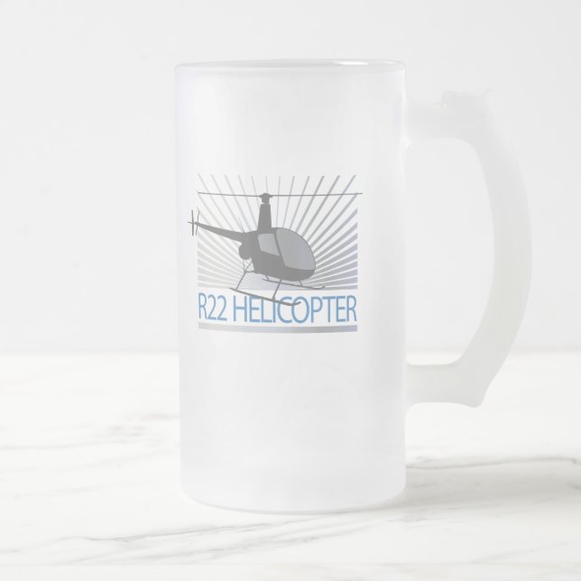 Taza De Cristal Esmerilado Helicóptero (Derecha)