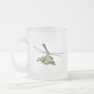 Taza De Cristal Esmerilado Helicóptero personalizado "Hind"