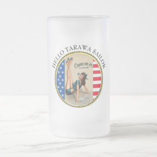 TAZA DE CRISTAL ESMERILADO HELLO TARAWA SAILOR