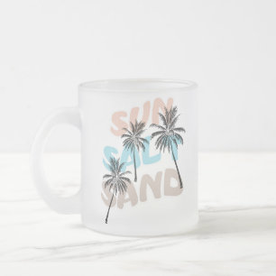 Taza De Cristal Esmerilado Hellow Summer Graphic