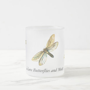 Taza De Cristal Esmerilado Hepialus humuli hembra - Ghost Moth o Ghost Swift