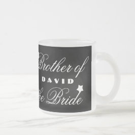 Taza De Cristal Esmerilado Hermano de la BRIDE con corazones A01A7
