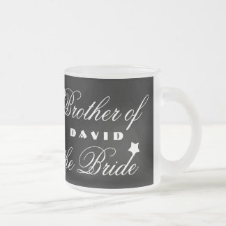 Taza De Cristal Esmerilado Hermano de la BRIDE con corazones A01A7