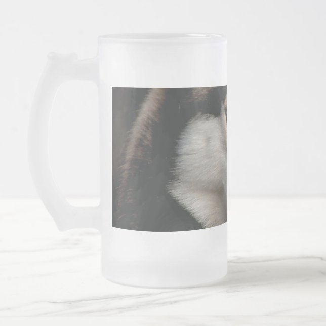 Taza De Cristal Esmerilado Hermoso Cojín decorativo Husky (Izquierda)