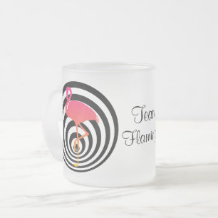 Taza De Cristal Esmerilado Hermoso flamingo en círculos