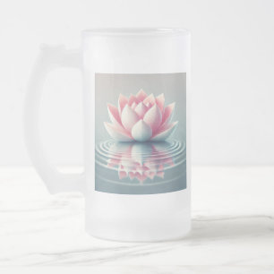Taza De Cristal Esmerilado Hermoso lotus design mug