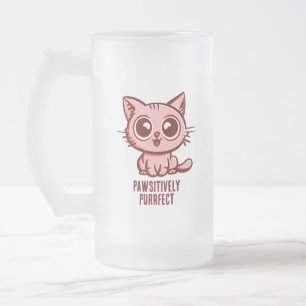 Taza De Cristal Esmerilado Hermoso Manga Kitten, Hermoso Manga