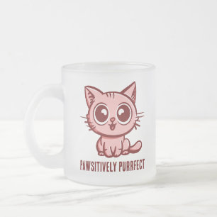 Taza De Cristal Esmerilado Hermoso Manga Kitten, Hermoso Manga