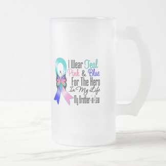 Taza De Cristal Esmerilado Héroe de la cinta del cáncer de tiroides mi cuñado