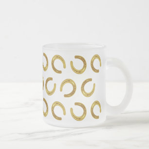Taza De Cristal Esmerilado Herradura de oro