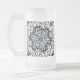 Taza De Cristal Esmerilado Hexágono de hojas de la selva y flores tropicales