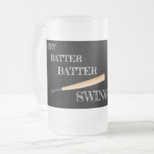 Taza De Cristal Esmerilado Hey Batter Batter Swing
