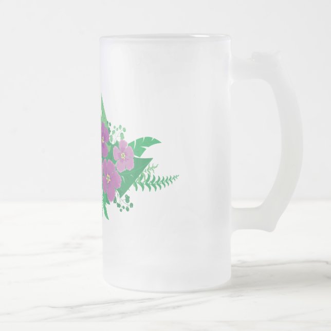 Taza De Cristal Esmerilado Hibiscus púrpura (Derecha)