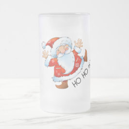 Taza De Cristal Esmerilado Ho Ho Ho Santa