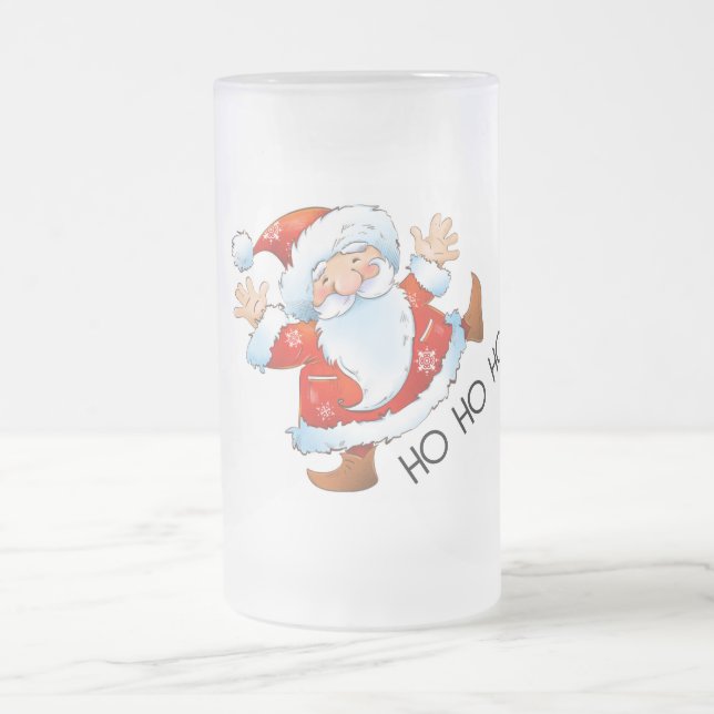 Taza De Cristal Esmerilado Ho Ho Ho Santa (Centro)