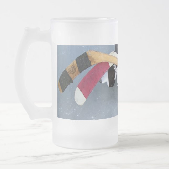 Taza De Cristal Esmerilado Hockey (Izquierda)
