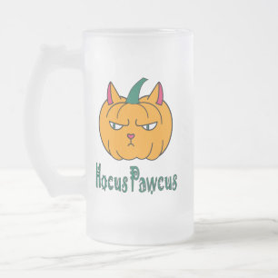 Taza De Cristal Esmerilado Hocus pawcus calabaza de Halloween gato jengibre m
