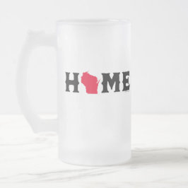 Taza De Cristal Esmerilado Hogar de Wisconsin