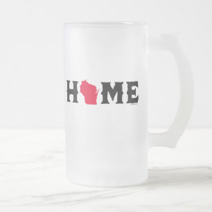 Taza De Cristal Esmerilado Hogar de Wisconsin