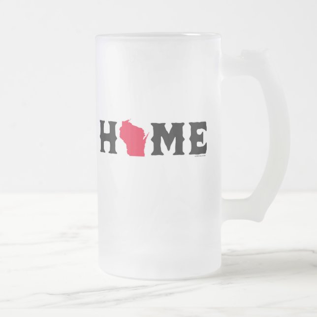 Taza De Cristal Esmerilado Hogar de Wisconsin (Derecha)