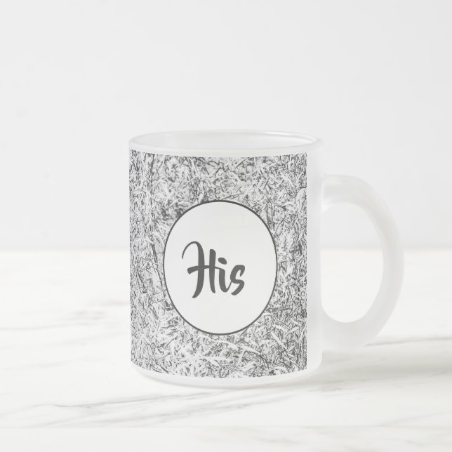 Taza De Cristal Esmerilado Hojas de árbol silvestres. Arte abstracto de la na (Derecha)