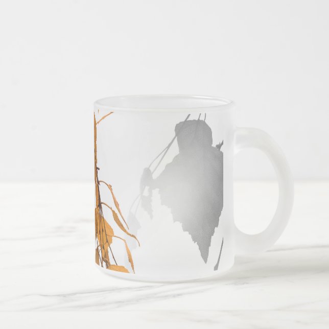 Taza De Cristal Esmerilado Hojas de otoño 2 (Derecha)