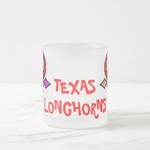 Taza De Cristal Esmerilado Hojas de vidrio escarlata estilizadas de Texas