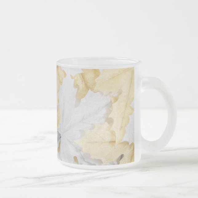 Taza De Cristal Esmerilado Hojas otoñales (Derecha)