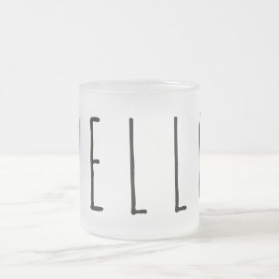 Taza De Cristal Esmerilado Hola