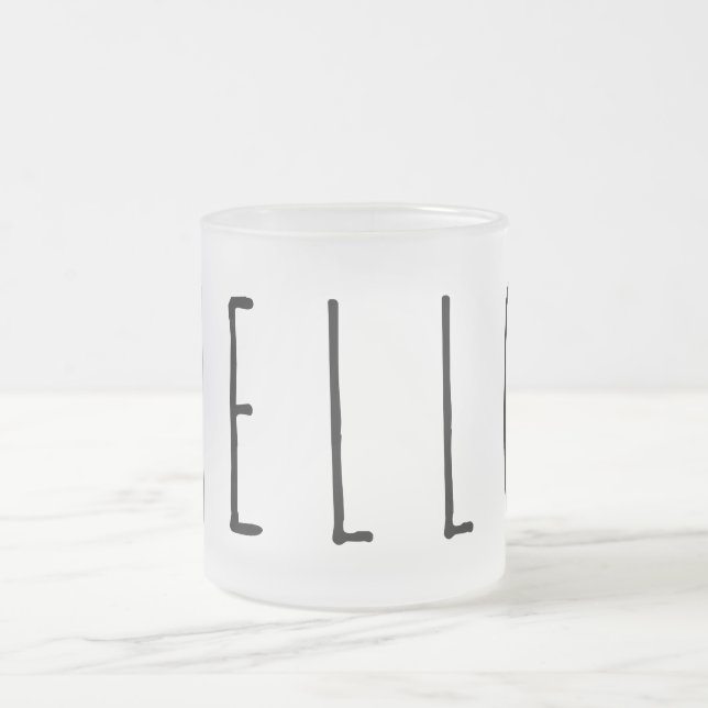 Taza De Cristal Esmerilado Hola (Centro)