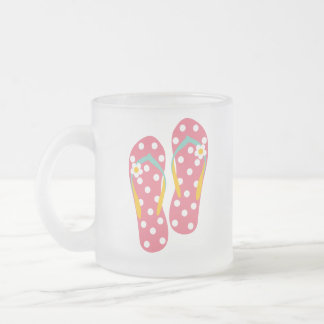 Taza De Cristal Esmerilado Hola flips-flopes