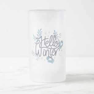 Taza De Cristal Esmerilado Hola invierno