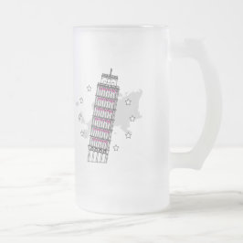 Taza De Cristal Esmerilado Hola Italia Frost Glass Beer Mug