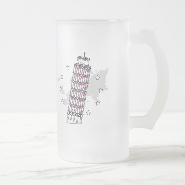 Taza De Cristal Esmerilado Hola Italia Frost Glass Beer Mug (Derecha)