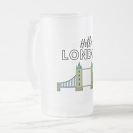Taza De Cristal Esmerilado Hola London Frosted Glass Beer Mug