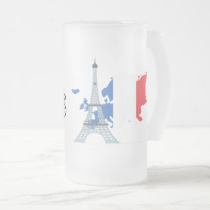 Taza De Cristal Esmerilado Hola Paris Frosted Glass Mug