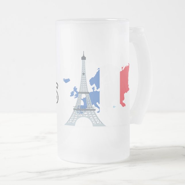 Taza De Cristal Esmerilado Hola Paris Frosted Glass Mug (Anverso derecho)
