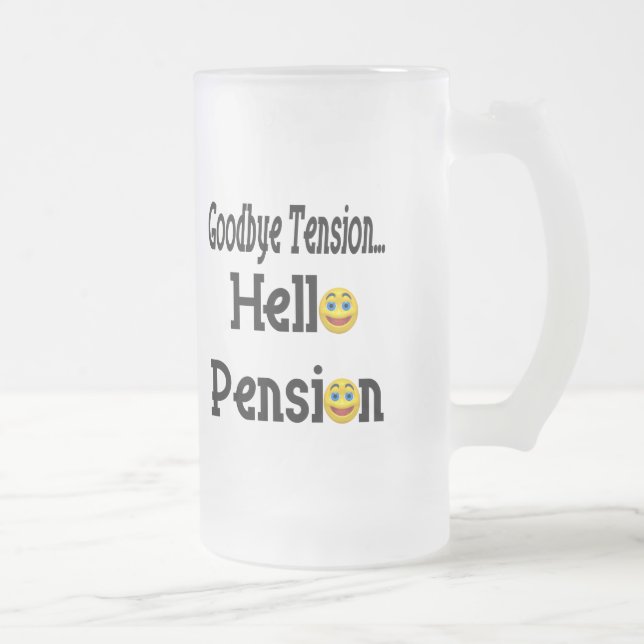 Taza De Cristal Esmerilado Hola pensión de retiro (Derecha)