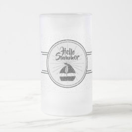 Taza De Cristal Esmerilado Hola Summer Frosted Glass Mug